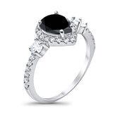 Art Deco Pear Natural Stone Trio Ring