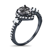 Art Deco Pear Natural Stone Trio Ring