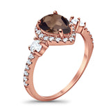 Art Deco Pear Natural Stone Trio Ring