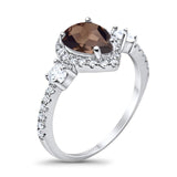 Art Deco Pear Natural Stone Trio Ring