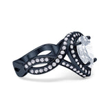 Pear Teardrop Natural Stone Twisted Ring