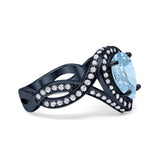 Pear Teardrop Natural Stone Twisted Ring