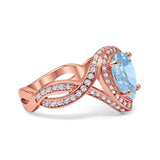 Pear Teardrop Natural Stone Twisted Ring