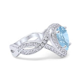 Pear Teardrop Natural Stone Twisted Ring