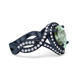 Pear Teardrop Natural Stone Twisted Ring