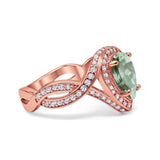 Pear Teardrop Natural Stone Twisted Ring