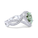 Pear Teardrop Natural Stone Twisted Ring