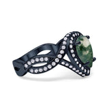 Pear Teardrop Natural Stone Twisted Ring