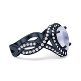 Pear Teardrop Natural Stone Twisted Ring