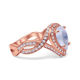 Pear Teardrop Natural Stone Twisted Ring