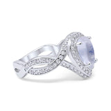 Pear Teardrop Natural Stone Twisted Ring