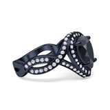 Pear Teardrop Natural Stone Twisted Ring