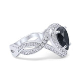 Pear Teardrop Natural Stone Twisted Ring