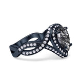 Pear Teardrop Natural Stone Twisted Ring
