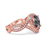 Pear Teardrop Natural Stone Twisted Ring