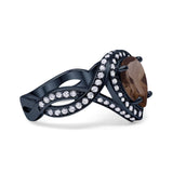 Pear Teardrop Natural Stone Twisted Ring