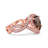 Pear Teardrop Natural Stone Twisted Ring