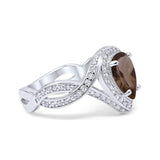Pear Teardrop Natural Stone Twisted Ring