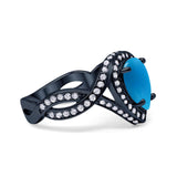 Pear Teardrop Natural Stone Twisted Ring