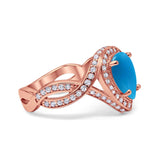 Pear Teardrop Natural Stone Twisted Ring