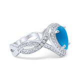 Pear Teardrop Natural Stone Twisted Ring