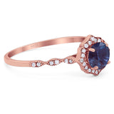 Vintage Style Round Natural Stone Floral Ring