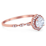 Vintage Style Round Natural Stone Floral Ring