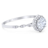 Vintage Style Round Natural Stone Floral Ring