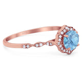 Vintage Style Round Natural Stone Floral Ring