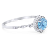 Vintage Style Round Natural Stone Floral Ring