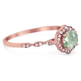 Vintage Style Round Natural Stone Floral Ring