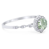 Vintage Style Round Natural Stone Floral Ring