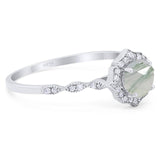 Vintage Style Round Natural Stone Floral Ring