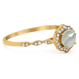 Vintage Style Round Natural Stone Floral Ring