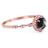 Vintage Style Round Natural Stone Floral Ring