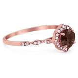 Vintage Style Round Natural Stone Floral Ring