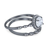 Two Piece Art Deco Halo Ring