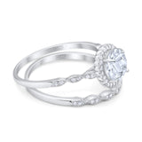 Two Piece Art Deco Halo Ring