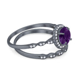 Two Piece Art Deco Halo Ring