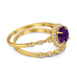 Two Piece Art Deco Halo Ring