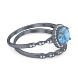 Two Piece Art Deco Halo Ring