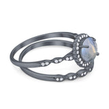 Two Piece Art Deco Halo Ring