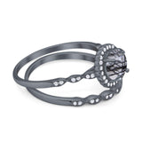 Two Piece Art Deco Halo Ring