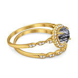 Two Piece Art Deco Halo Ring