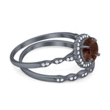 Two Piece Art Deco Halo Ring