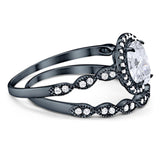 Two Piece Oval Natural Stone Bridal Ring