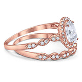 Two Piece Oval Natural Stone Bridal Ring