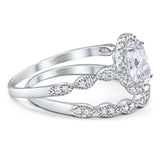 Two Piece Oval Natural Stone Bridal Ring