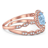 Two Piece Oval Natural Stone Bridal Ring