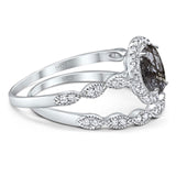 Two Piece Oval Natural Stone Bridal Ring